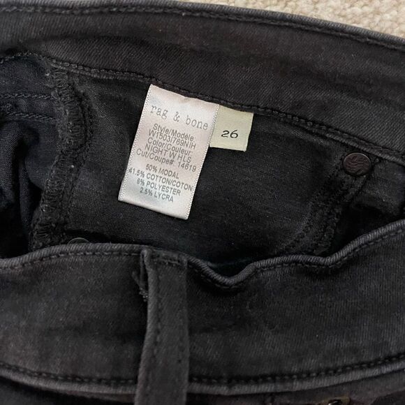Rag & Bone / Jean size 26 black ripped jeans. Style: legging - Picture 5 of 8